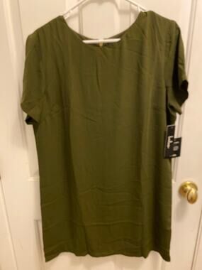 NWT Lulus Olive Green Shift Dress Size Large Lined Hidden Back Zipper New